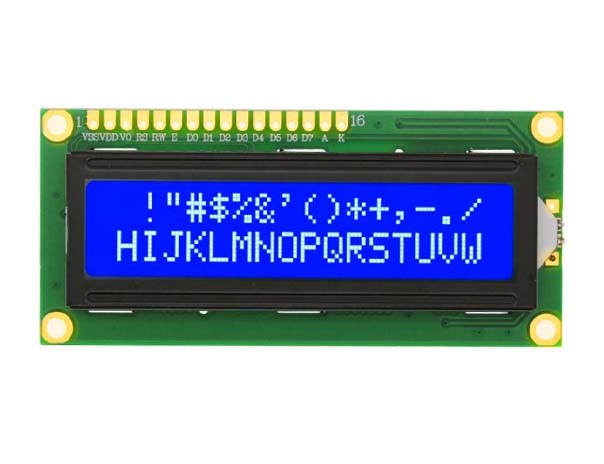 16x2 character LCD display