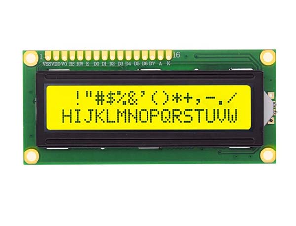 16x2 character LCD display