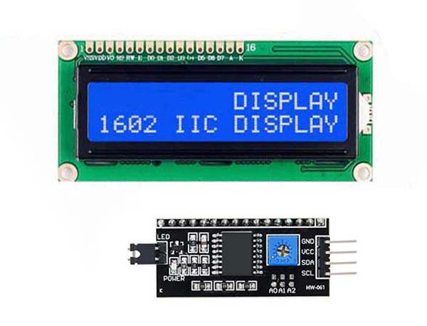 16x2 character LCD display with I2C IIC 