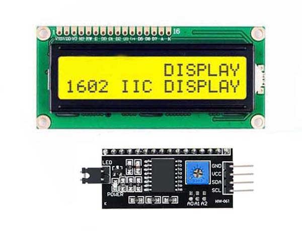 16x2 character LCD display with I2C IIC 